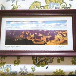 Photo signed matted framed J Johnson Grand Canyon Bright Angel Fault